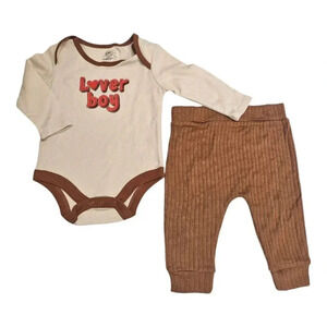 0-3M Lover Boy Baby Boy 2 Piece Bodysuit with Pants